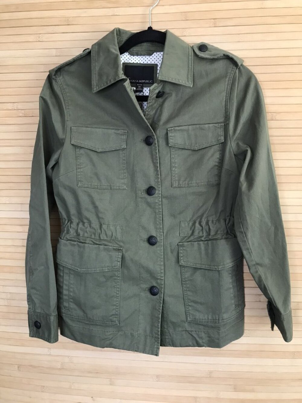 NWT Banana Republic Modern Fit Classic Twill Utility Jacket sz XS Petite Green - Picture 2 of 7